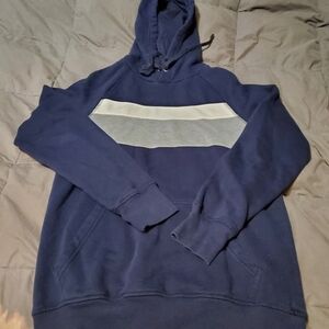 GOODFELLOW blue white and gray striped hoodie.